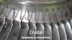 Presentation with turbine repair - Amazing presentation theme having disk of steam turbine repair backdrop and a gray colored foreground
