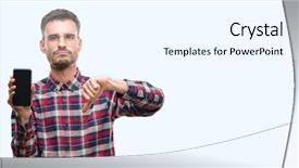  Presentation with child and adult talking - Theme enhanced with dislike with thumbs down rejection background and a white colored foreground