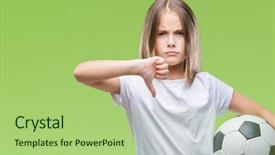  Presentation with swimming beautiful girl swims underwater - Cool new presentation design with dislike with thumbs down rejection backdrop and a mint green colored foreground