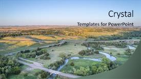  Presentation with bridge over troubled water - Colorful slide deck enhanced with dismal river in nebraska sandhill backdrop and a light blue colored foreground