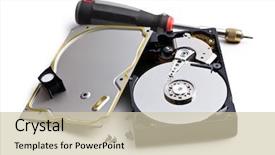  Presentation with hard disk - Amazing PPT theme having up of an american football backdrop and a tawny brown colored foreground