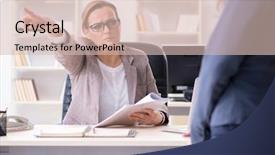  Presentation with employee service anniversary - Presentation consisting of dismissal - angry boss dismissing employee background and a lemonade colored foreground