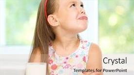  Presentation with sad girl - Presentation theme featuring disobey - sad little girl refuses background and a lemonade colored foreground