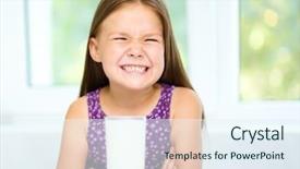  Presentation with sad girl - Presentation consisting of disobey - sad little girl refuses background and a sky blue colored foreground