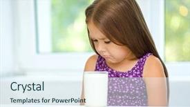  Presentation with sad girl - Slide deck having disobey - sad little girl refuses background and a sky blue colored foreground