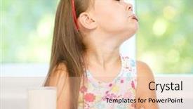  Presentation with sad girl dark - Beautiful presentation theme featuring disobey - sad little girl refuses backdrop and a coral colored foreground