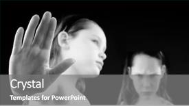  Presentation with attitude - PPT theme having disobey - young girls showing attitude background and a gray colored foreground