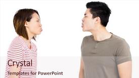  Presentation with teasing - Beautiful PPT layouts featuring disorder shoulder - young couple teasing each other backdrop and a lemonade colored foreground