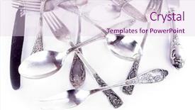  Presentation with tableware - Cool new slides with disordered tableware isolated on white backdrop and a lemonade colored foreground