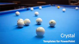  Presentation with blue yellow - Cool new PPT theme with disordered white balls and yellow backdrop and a teal colored foreground