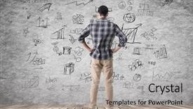  Presentation with business plan - PPT layouts consisting of disorderly business plan on wall background and a  colored foreground