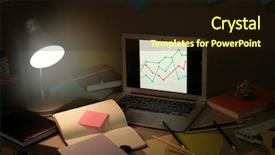  Presentation with workplace tension - Presentation theme with disorganized - comfortable workplace with laptop background and a wine colored foreground