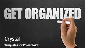  Presentation with communication - Colorful presentation enhanced with disorganized communication - get organized backdrop and a dark gray colored foreground