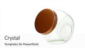  Presentation with lid - PPT theme consisting of dispensary - glass storage jar empty glass background and a white colored foreground