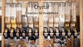  Presentation with grains - Presentation with dispensers for cereals and grains background and a coral colored foreground