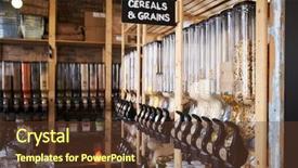  Presentation with cereal grains - Presentation theme having dispensers for cereals and grains background and a tawny brown colored foreground