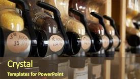  Presentation with grocery store - Audience pleasing presentation consisting of dispensers for cereals and grains backdrop and a tawny brown colored foreground