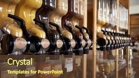  Presentation with grocery store - Presentation theme featuring dispensers for cereals and grains background and a tawny brown colored foreground