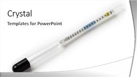  Presentation with fermentation - PPT theme having displacement - winemaker's hydrometer for measuring background and a white colored foreground