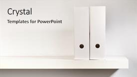  Presentation with boxes - Slide deck featuring stationery display - paper file boxes background and a white colored foreground