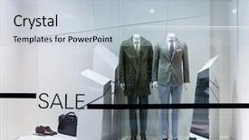  Presentation with fashion - Presentation theme consisting of display - showcase of modern fashion shop background and a lemonade colored foreground