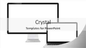  Presentation with laptop blank screen - Colorful presentation theme enhanced with display and laptop with blank backdrop and a white colored foreground