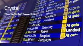  Presentation with airport departure arrival information board - Presentation featuring airport with depatrue and arrival background and a ocean colored foreground