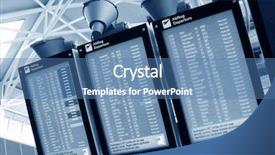  Presentation with departure board - Colorful slide set enhanced with image of attractive woman doctor looking at x-ray results backdrop and a gray colored foreground