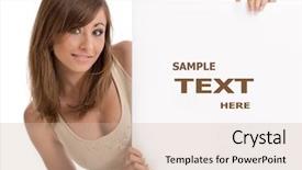  Presentation with sexy girl - Presentation theme having display boards - beautiful sexy girl holding background and a soft green colored foreground