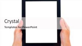  Presentation with computer - Cool new theme with display boards - new tablet computer isolated backdrop and a  colored foreground