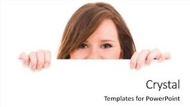  Presentation with blank - Colorful slides enhanced with display boards - picture of beautiful brunet woman backdrop and a  colored foreground