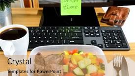  Presentation with lunch box - Cool new slide deck with display boxes - homemade lunch box at modern backdrop and a  colored foreground