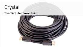  Presentation with connector - PPT theme with display cable gold plated connector background and a white colored foreground