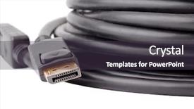  Presentation with connector - Beautiful PPT theme featuring display cable gold plated connector backdrop and a  colored foreground