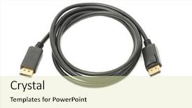  Presentation with connector - PPT theme featuring display cable gold plated connector background and a soft green colored foreground