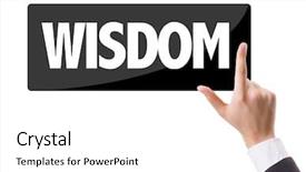  Presentation with wisdom - Presentation theme consisting of display courage - businessman pressing button background and a white colored foreground