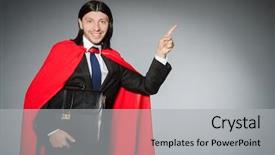  Presentation with clothing - Slide deck enhanced with display courage - man wearing red clothing background and a  colored foreground