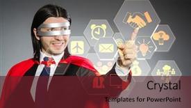  Presentation with clothing - Audience pleasing slides consisting of display courage - man wearing red clothing backdrop and a tawny brown colored foreground