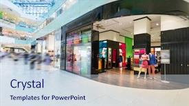  Presentation with retail - Slides with display in the fashion store background and a sky blue colored foreground