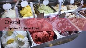  Presentation with ice - Slides featuring display of assorted ice creams background and a coral colored foreground