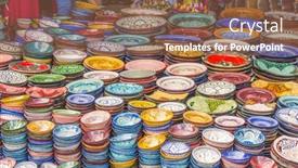  Presentation with craft - PPT theme enhanced with display-of-ceramic-craft background and a tawny brown colored foreground