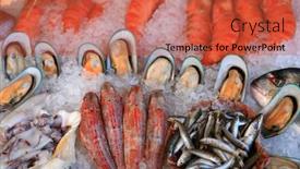  Presentation with mediterranean - PPT theme featuring display of fresh mediterranean fish at a taverna in crete greece shallow depth of field background and a red colored foreground
