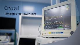  Presentation with heart rhythm - Slide set consisting of display-of-medical-equipment-showing background and a teal colored foreground