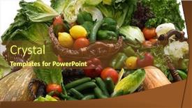  Presentation with vegetables - Presentation design enhanced with display-of-numerous-vegetables background and a tawny brown colored foreground