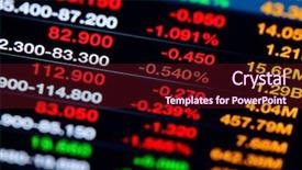  Presentation with stock market risk - PPT theme with display of stock market quotes background and a wine colored foreground