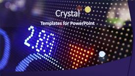  Presentation with stock market - Presentation design having display of stock market quotes background and a navy blue colored foreground