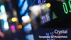  Presentation with stock market - Colorful presentation design enhanced with display of stock market quotes backdrop and a navy blue colored foreground