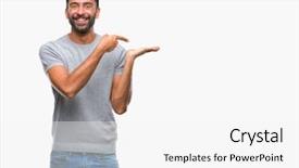  Presentation with isolated paw prints over white - Amazing presentation theme having display promotion - adult hispanic man over isolated backdrop and a white colored foreground