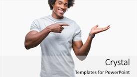  Presentation with afro - Cool new presentation theme with display promotion - afro american man over isolated backdrop and a  colored foreground