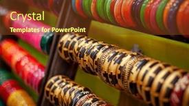  Presentation with coloured - Presentation theme consisting of display-with-artistic-coloured-bracelets background and a tawny brown colored foreground
